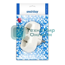 Разветвитель Smartbuy (SBE-16-A02-2z) 2 гнезда белый