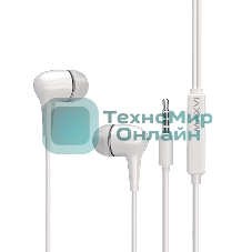 Проводные наушники Maxvi MHF-16 Easy белый, внутриканальные, проводной (Jack 3.5 мм), встроенный микрофон