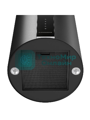 Вытяжка Kuppersberg, цилиндрическая, настенная, 35 см, сенсорное управление, таймер, отвод/рециркуляция, 3 скорости, производительность 850 м3/ч, LED освещение, обратный клапан, уровень шума 68 дБ, угольный фильтр CF110 (опция), цвет черный