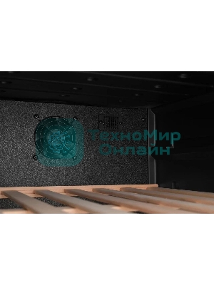 Винный шкаф ZÜGEL ZCWF521DB черный, 127 л, 2 отсека, 52 бут., класс A+