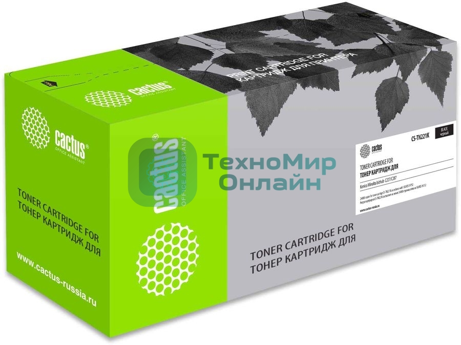 Картридж лазерный Cactus CS-TN221K черный (24000 стр.) для Konica Minolta bizhub C227/C287
