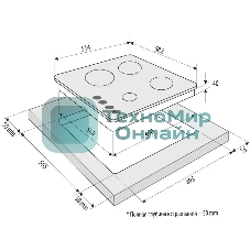 Газовая варочная панель Krona ALMA 60 BL черный