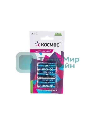 Элемент питания Космос LR03 (АAA) 1.5V Alkaline 12BL
