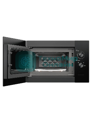 Встраиваемая микроволновая печь MONSHER MMH 1015 Noir, High-Tech, 15 л, мощность 600 Вт, 5 уровней мощности, размораживание, поворотное управление, черный