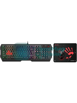 Комплект клавиатура+мышь A4Tech Bloody B1700 проводной, USB, 6000 DPI, чёрный