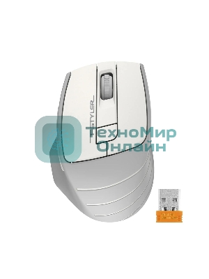 Мышь беспроводная A4Tech Fstyler FG30 белый/серый, 2000 dpi, радиоканал, USB, кнопки - 5