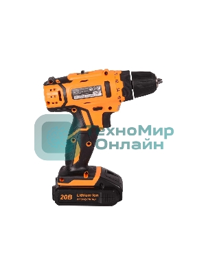 Дрель-шуруповерт Вихрь ДА-20Л-2К, 20 В, 2 Ач, 50 Нм, щеточный