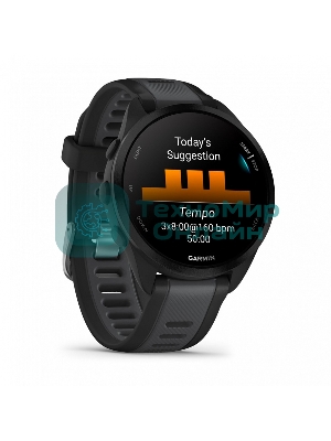 Смарт-часы Garmin Forerunner 165 черный, серый ремешок 43мм