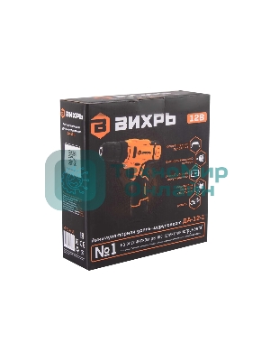 Дрель-шуруповерт Вихрь ДА-12-1, 12 В, 2 Ач, 30 Нм, щеточный