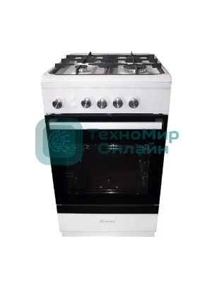 Плита газовая De Luxe 506040.24Г ЧР белый, конфорок 4 шт, духовка 54 л, 50 см x 85 см x 60 см