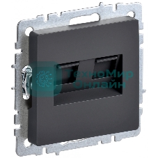 Розетка компьютерная двойная IEK BRITE РК10-2-БрГ RJ45 кат.5E графит