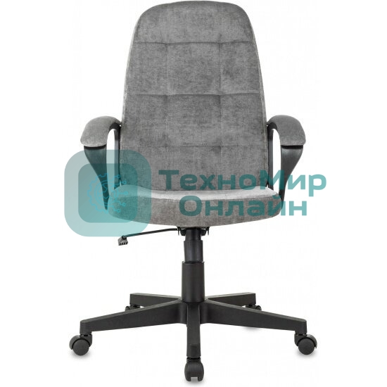 Кресло руководителя Бюрократ CH 002 Fabric Light-19 серый, крестов. пластик