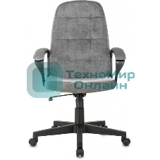 Кресло руководителя Бюрократ CH 002 Fabric Light-19 серый, крестов. пластик