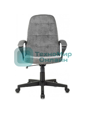 Кресло руководителя Бюрократ CH 002 Fabric Light-19 серый, крестов. пластик