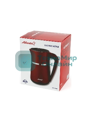 Чайник электрический Atlanta ATH-2448 бордовый