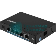 Коммутатор Falcon Eye FE-104POE-S, 4×100 Мбит/с PoE + 1×100 Мбит/с Uplink, неуправляемый