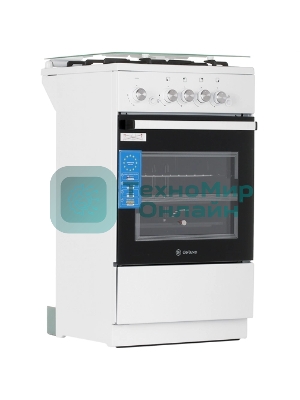 Плита газовая De Luxe 5040.42Г (КР) ЧР белый, конфорок 4 шт, духовка 46 л, 50 см x 85 см x 50 см