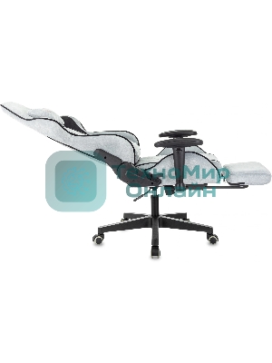 Кресло игровое Zombie Drift/F серо-голубой/черный, крестов. пластик, подст. для ног