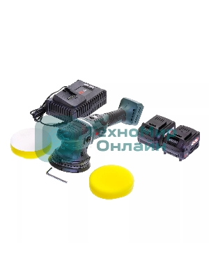 Профессиональная бесщеточная полировальная машина аккумуляторная KLPRO KLPS18B-80 (18В, Li-ion-2шт, 8.0А·ч, 125мм, М14, 2000-4800 об/мин З/У,сумка)