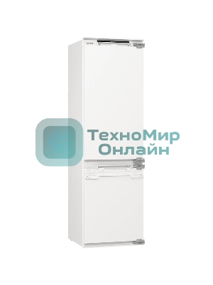 Встраиваемый холодильник Gorenje NRKI517142, полезный объем 243 л, электронное управление, цифровой дисплей, автоматическое размораживание No Frost, быстрое замораживание, интенсивное охлаждение, зона свежести с контролем влажности, слайдерное крепление, энергоэффективность А+