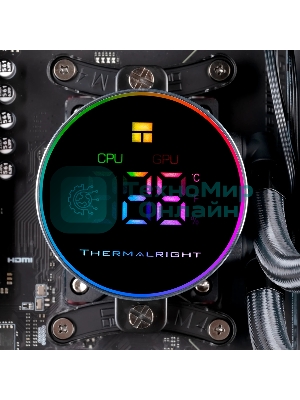 Система жидкостного охлаждения Thermalright Frozen Magic 360 Digital V2 ARGB Soc-AM5/AM4/1200/1700/1851 черный 4-pin 28dB Al LCD Ret (F-MAGIC-360-DIGITAL-BL-ARGB-V2)