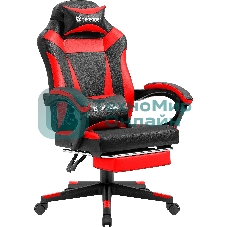 Кресло Defender CRUISER BLACK/RED черный/красный, экокожа, подставка для ног