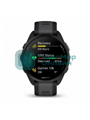 Смарт-часы Garmin Forerunner 165 черный, серый ремешок 43мм