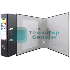 Папка-регистратор Silwerhof A4 75мм ПВХ/бумага черный без. окант. сборная (упак.:2шт)