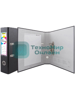 Папка-регистратор Silwerhof A4 75мм ПВХ/бумага черный без. окант. сборная (упак.:2шт)