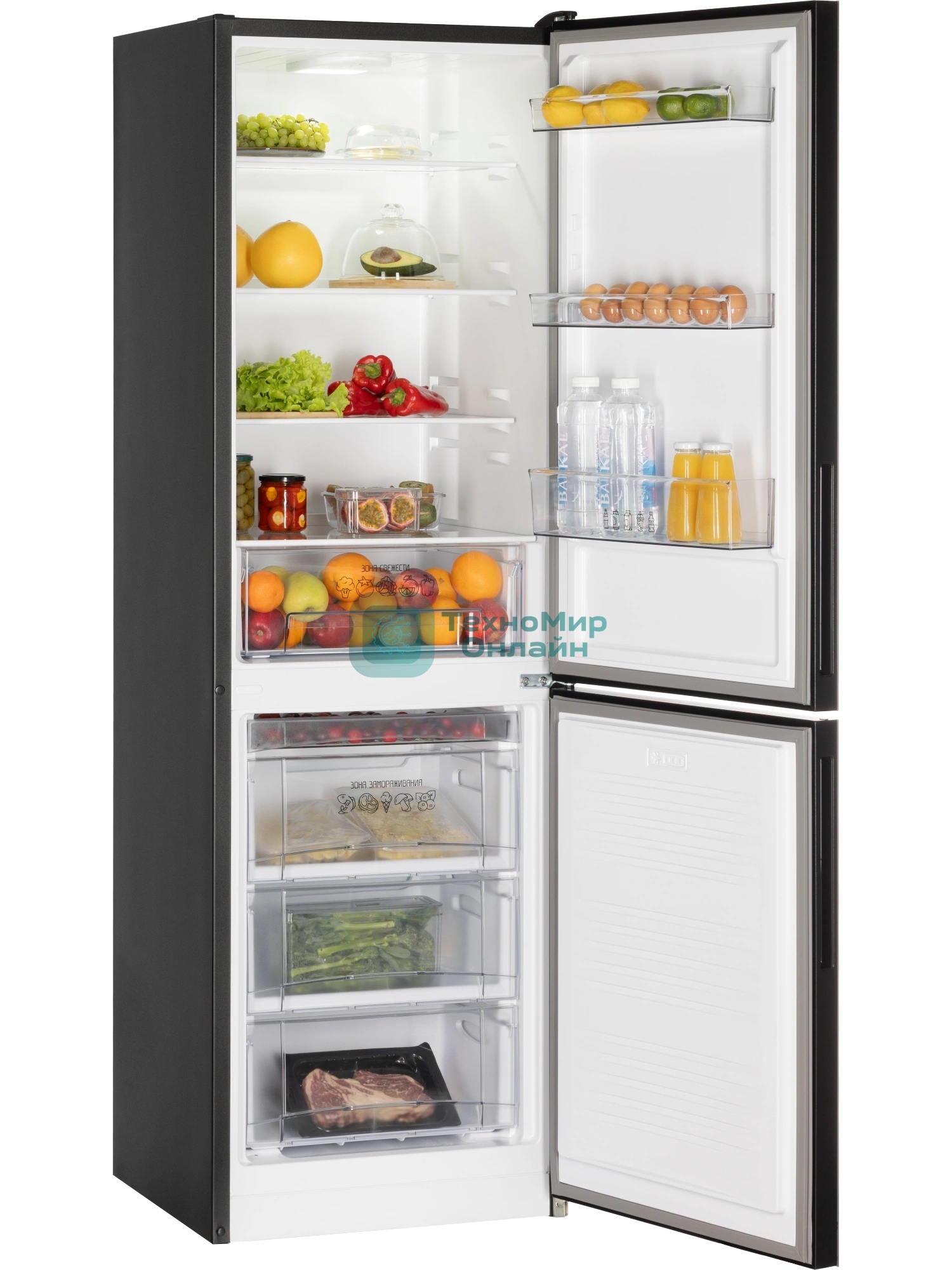 Холодильник Nordfrost NRG 162NF DTM темный титан двухкамерный 205/105л морозилка снизу, No Frost