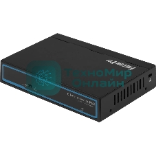 Коммутатор Falcon Eye FE-104POE-S, 4×100 Мбит/с PoE + 1×100 Мбит/с Uplink, неуправляемый