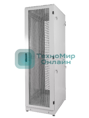 Шкаф телекоммуникационный напольный 42U (600 × 1000) дверь перфорированная, задние двойные перф.