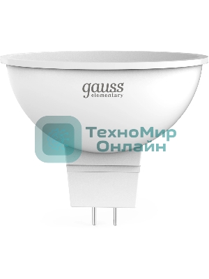 Лампа светодиодная Gauss Elementary 13521 11Вт цок.:GU5.3 софит 180B св.свеч.бел.нейт. MR16 (упак.:10шт)