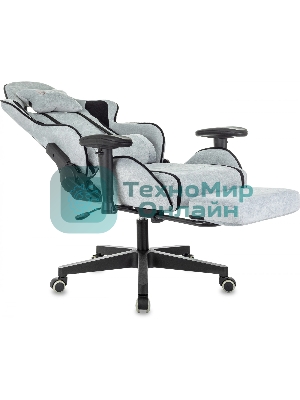 Кресло игровое Zombie Drift/F серо-голубой/черный, крестов. пластик, подст. для ног