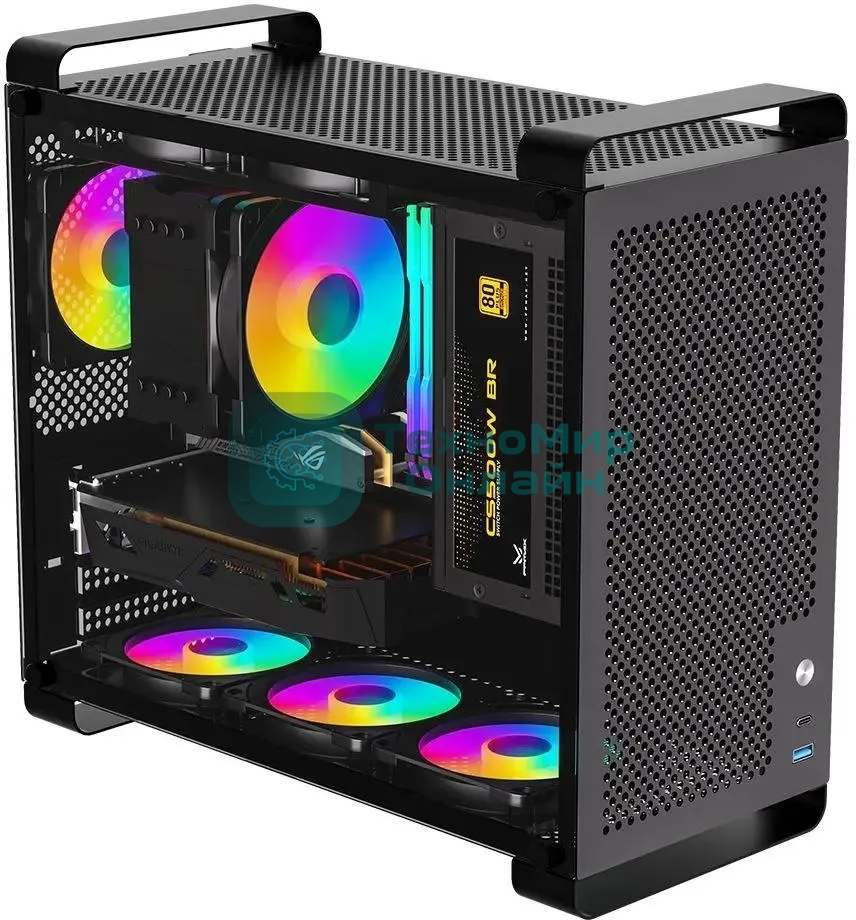 Компьютерный корпус Accord ACC-GCUB4 черный без БП mATX 1x92мм 1xUSB 3.0 1xUSB3.1 audio