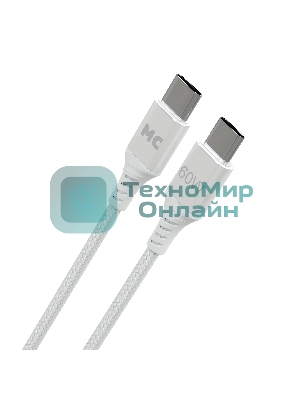 Кабель MORE CHOICE (4620202554116) K69aa 2м USB 3.0A PD 60W для Type-C Type-C- 2м, белый