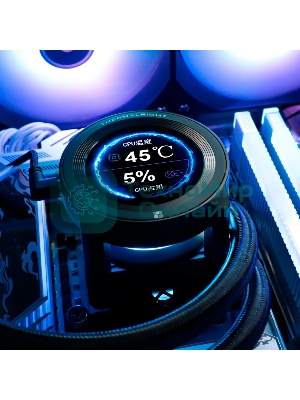 Система жидкостного охлаждения Thermalright Core Vision 360 (360mm, LED, Black, ARGB/Fans: 3x120mm, 72.37CFM, 27.7dBA, 2000RPM/Pump height 66mm, Rad thickness 27mm/S: 1700, 1200, 1851, 115X, 2011, 2066, AM5, AM4)
