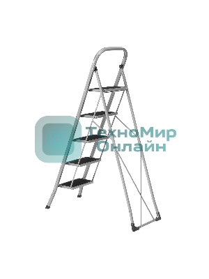 Стремянка стальная Сибртех, 5 широких ступеней 20х30 см с полимерным покрытием