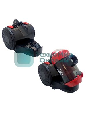 Пылесос Ginzzu VS427 черный/красный, 340/1800 Вт, уборка сухая, пылесборник контейнер 2,5 л