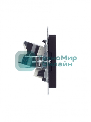 Розетка компьютерная двойная RJ11+RJ45 IEK BRITE РК/Т12-БрЧ кат.5E черный