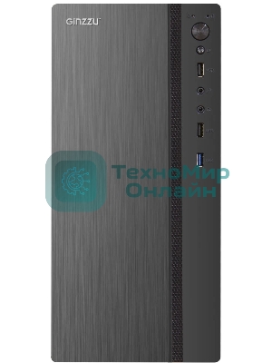 Компьютерный корпус Ginzzu B200 1хUSB 3.0,2хUSB 2.0,AU w/o PSU