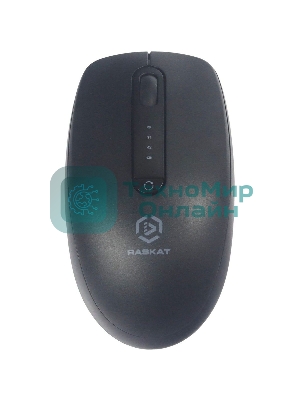Мышь беспроводная Raskat M002WBR черный, 1600 dpi, радиоканал, Bluetooth, USB, кнопки - 4