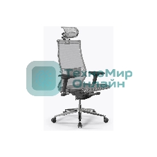 Кресло Метта Samurai S-3 белый сиденье белый сетка с подголов. крестов. металл хром