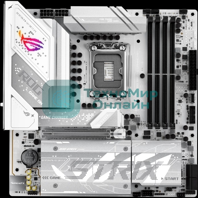 Материнская плата ASUS ROG STRIX B860-G GAMING WIFI, LGA 1851, Intel B860, 4xDDR5, 4xSATA, 4xM.2, 1xPCIe 5.0 x16, 1xDP, 1xHDMI, 1xThunderbolt 4, 1x 2.5Gb LAN, 1xUSB-C 20Gbps, 1xUSB-A 10Gbps, 3xUSB-A 5Gbps, 4xUSB-A 2.0, 2x3.5 мм, 7.1, mATX