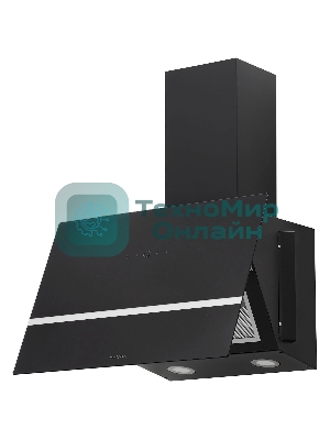 Вытяжка наклонная KRONA Bruna 600 S черный/серебристый, 59.5 см, 1300 куб. м/ч, 56 дБ