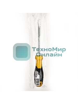 Отвертка шлицевая Deli DL6361251 6х125мм CR-V, Двухкомпонентная ручка. Хромированная