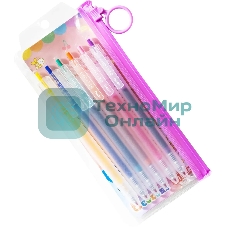 Набор ручек гелевых Deli Delight EG118-6C, d=0.5мм, ассорти чернила (6шт) автоматические