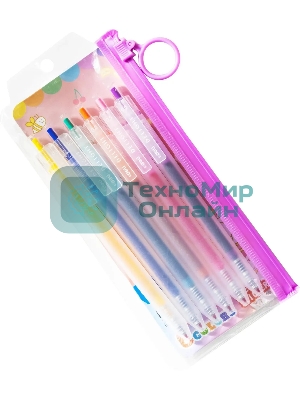 Набор ручек гелевых Deli Delight EG118-6C, d=0.5мм, ассорти чернила (6шт) автоматические