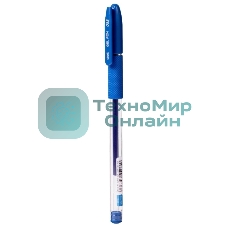 Ручка гелевая Deli EG150-BL прозрачный, d=0.38мм, синие чернила, игловидный пишущий наконечник, резиновая манжета