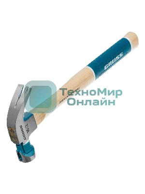 Молоток-гвоздодер Gross AMERICAN HICKORY 450 г, угол 45, магнит, обрезиненная рукоятка